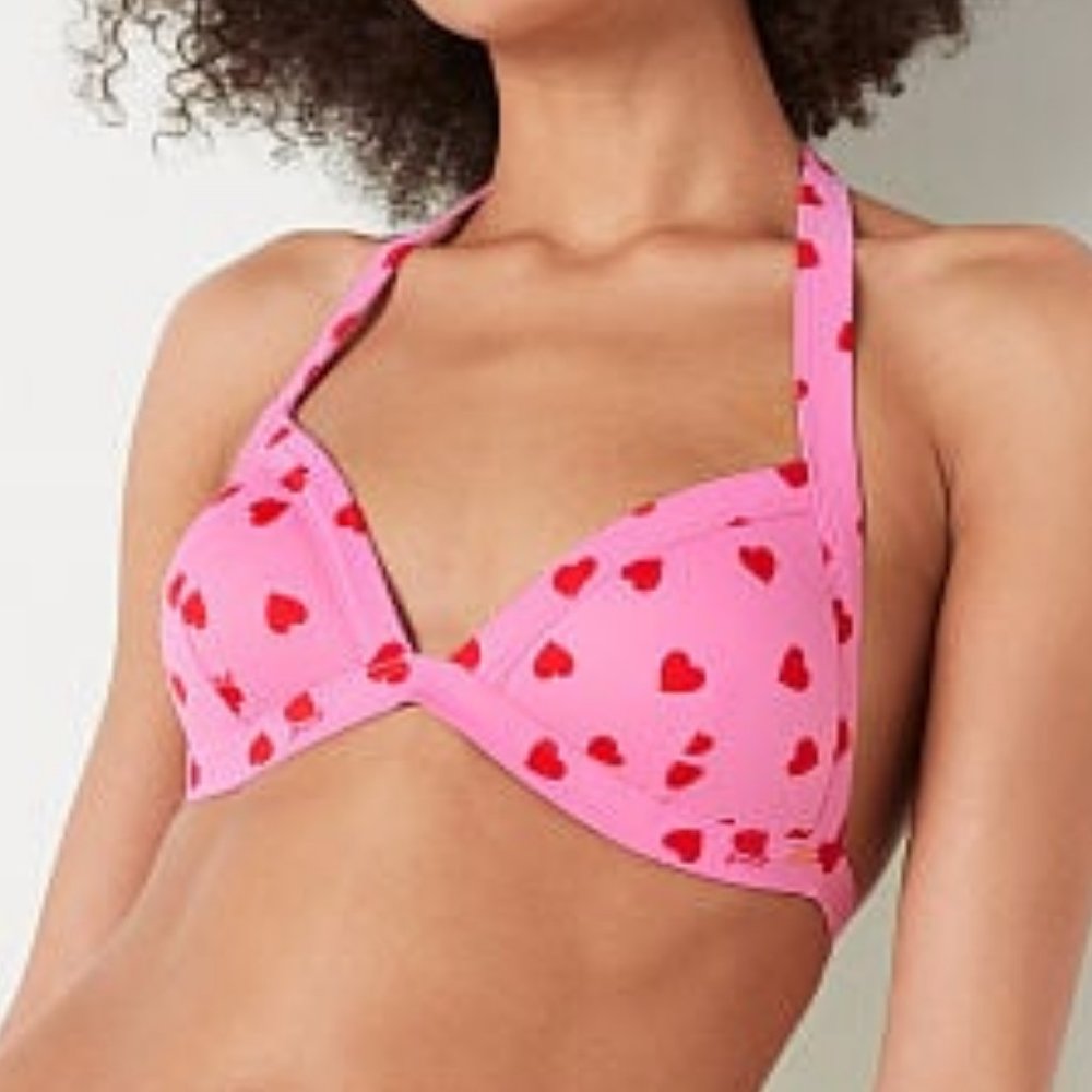 VS Pink Heart Bikini Top